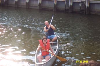A group in their canoe